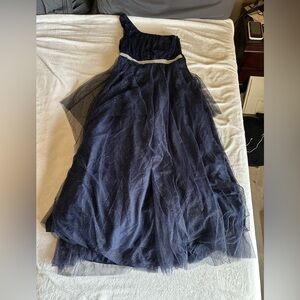 Say Yes to the Prom Navy One-Shoulder Sparkle Gown – Size 16W